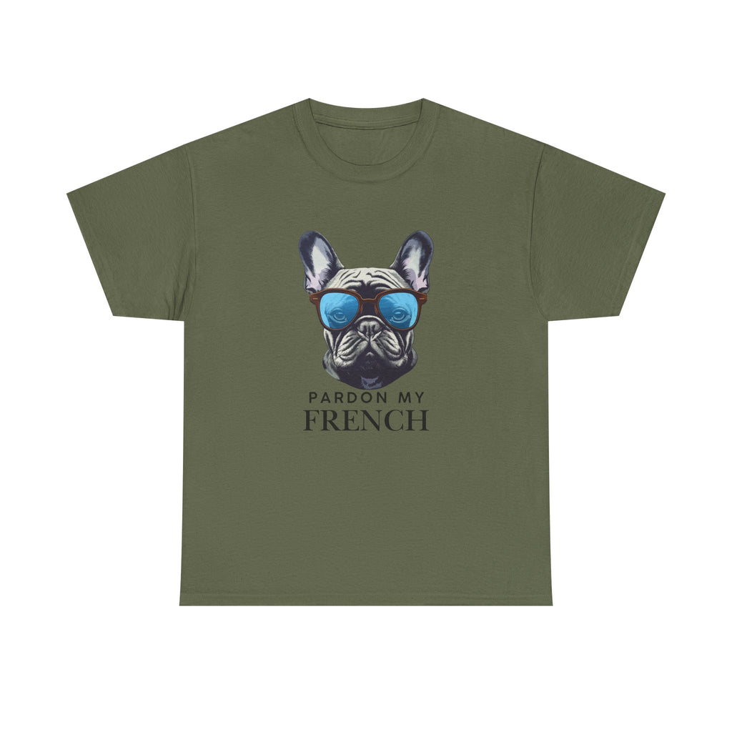 French Bulldog Tee - "Pardon My French" Sunglasses Dog Graphic Shirt