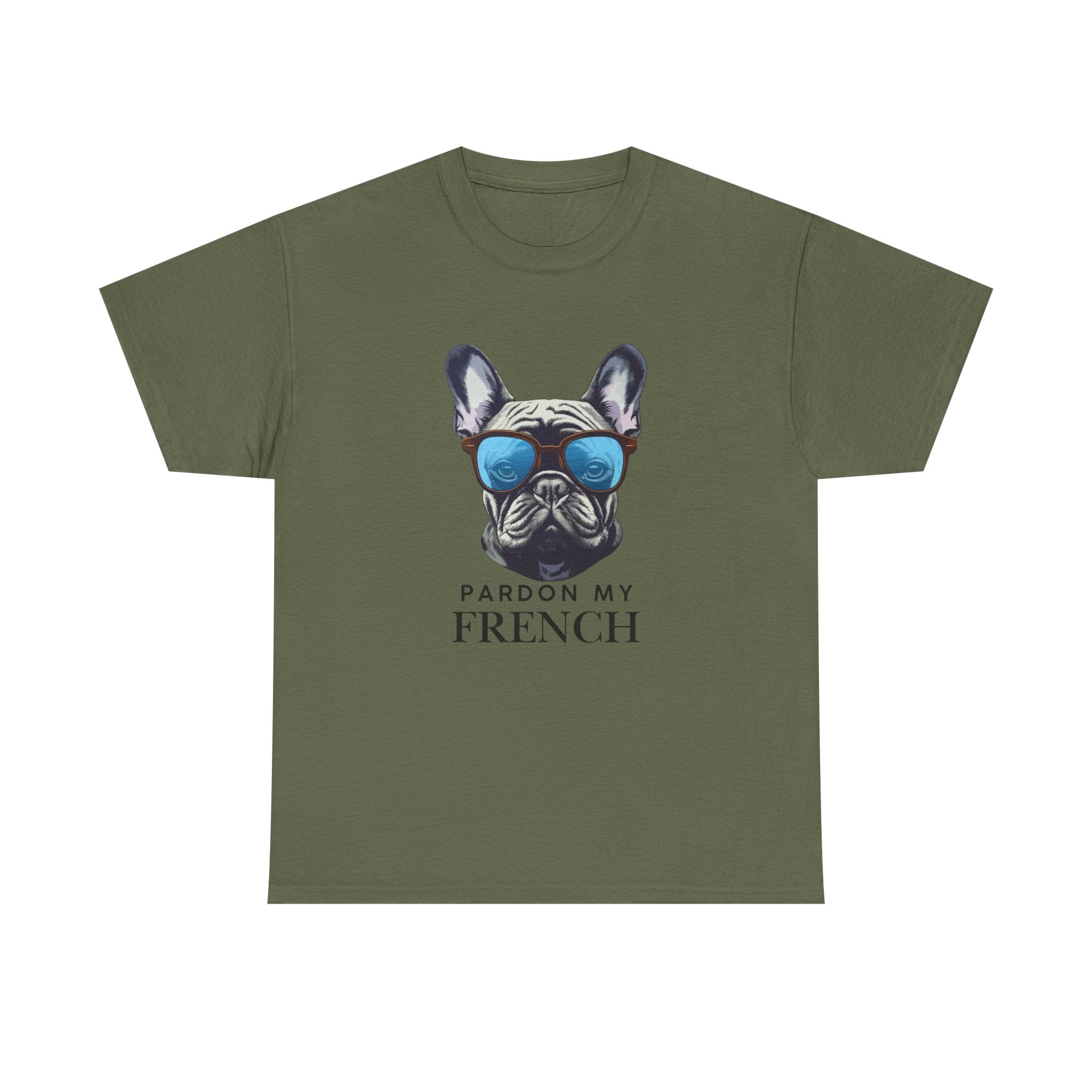 French Bulldog Tee - "Pardon My French" Sunglasses Dog Graphic Shirt