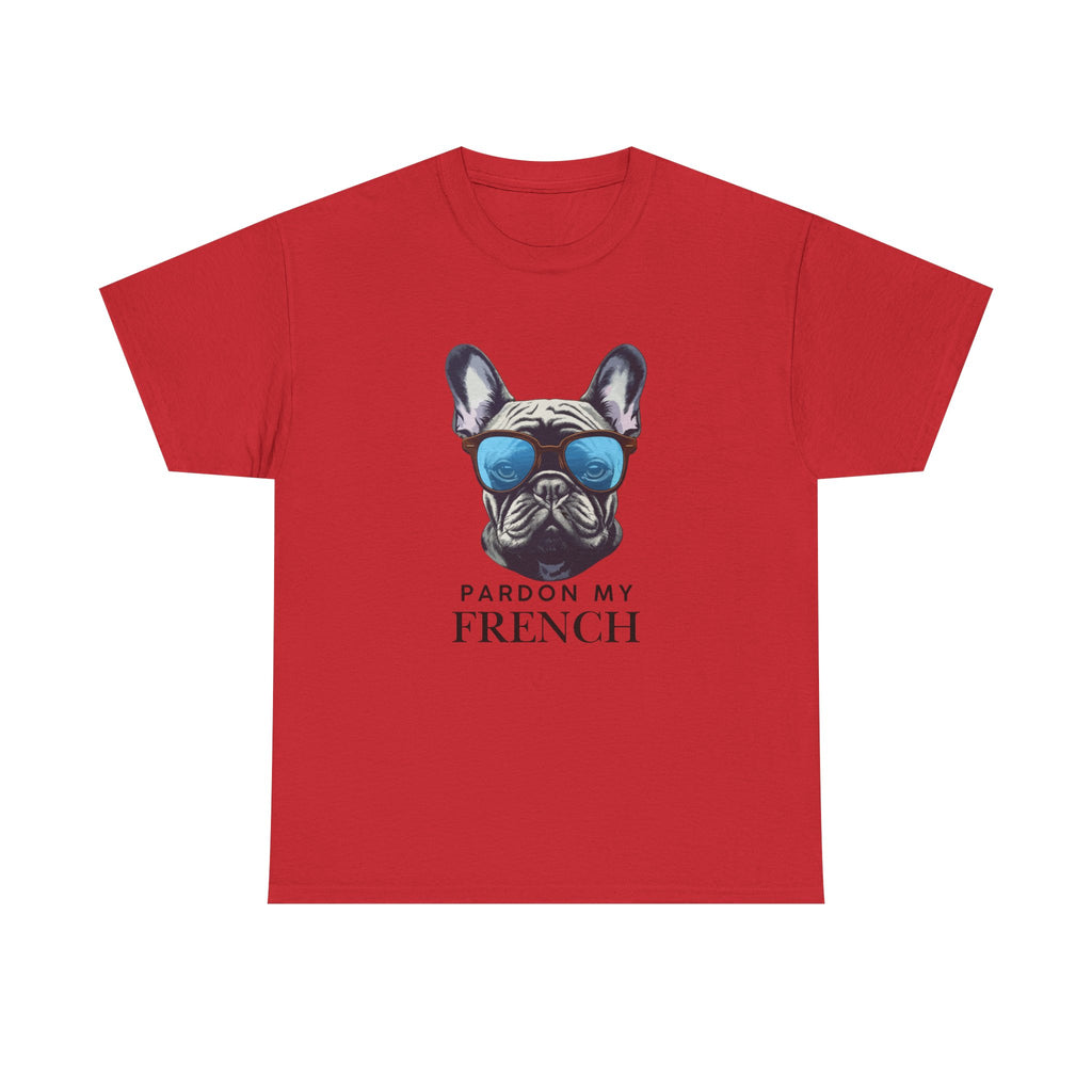 French Bulldog Tee - "Pardon My French" Sunglasses Dog Graphic Shirt